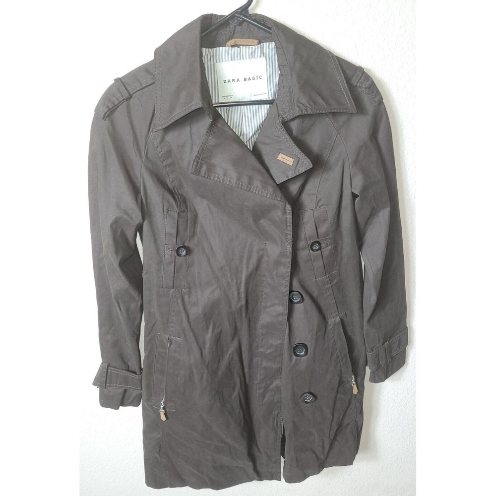 Zara Basic Brown Trench Coat Size Medium …fully Lined **NO BELT**